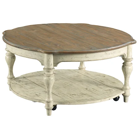 Bolton Round Cocktail Table with Hidden Casters